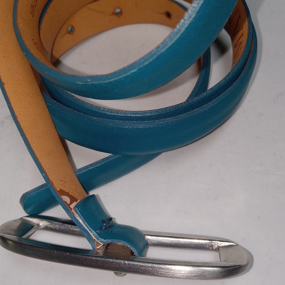 A/X Blue/TEAL Leather Belt - Picture 1 of 3